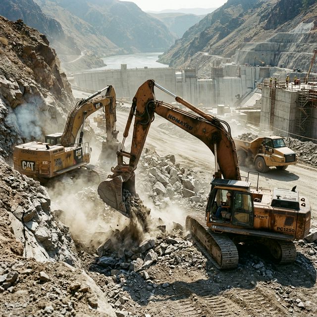 Desafios e Soluções na Execução de Terraplanagem e Escavação em Rocha para Usinas Hidrelétricas
